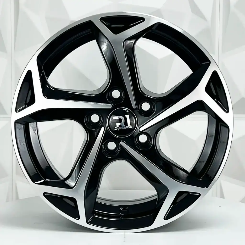 RIN 15X6 4-100 R1 SPORT SW178 BLACK MACHINE FACE ET38 CB73.1