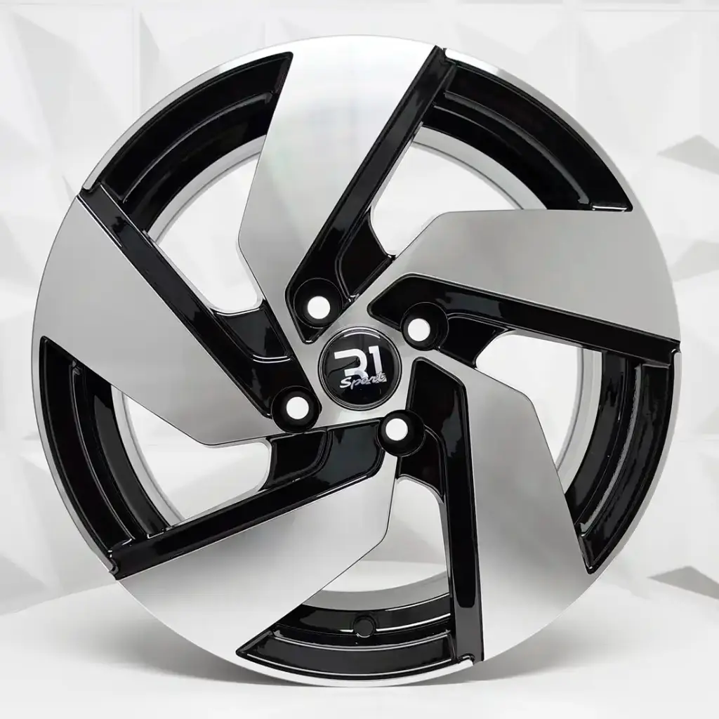 RIN 17X7 4-100 R1 SPORT X070 BLACK MACHINE FACE ET35 CB73.1