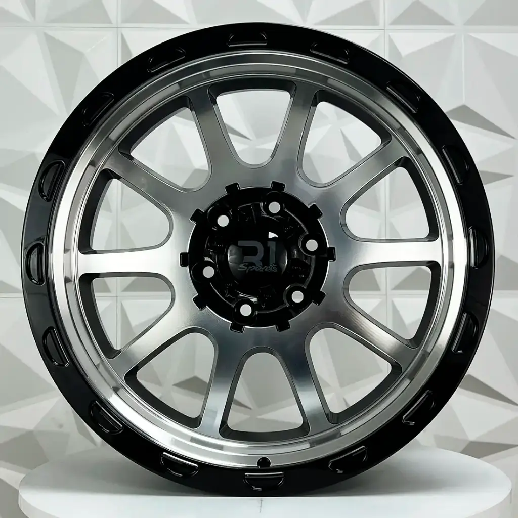 RIN 20X9 6-139.7 R1 SPORT 1207 BLACK MACHINE SPOKE UNDERCUT ET-10 CB106.1