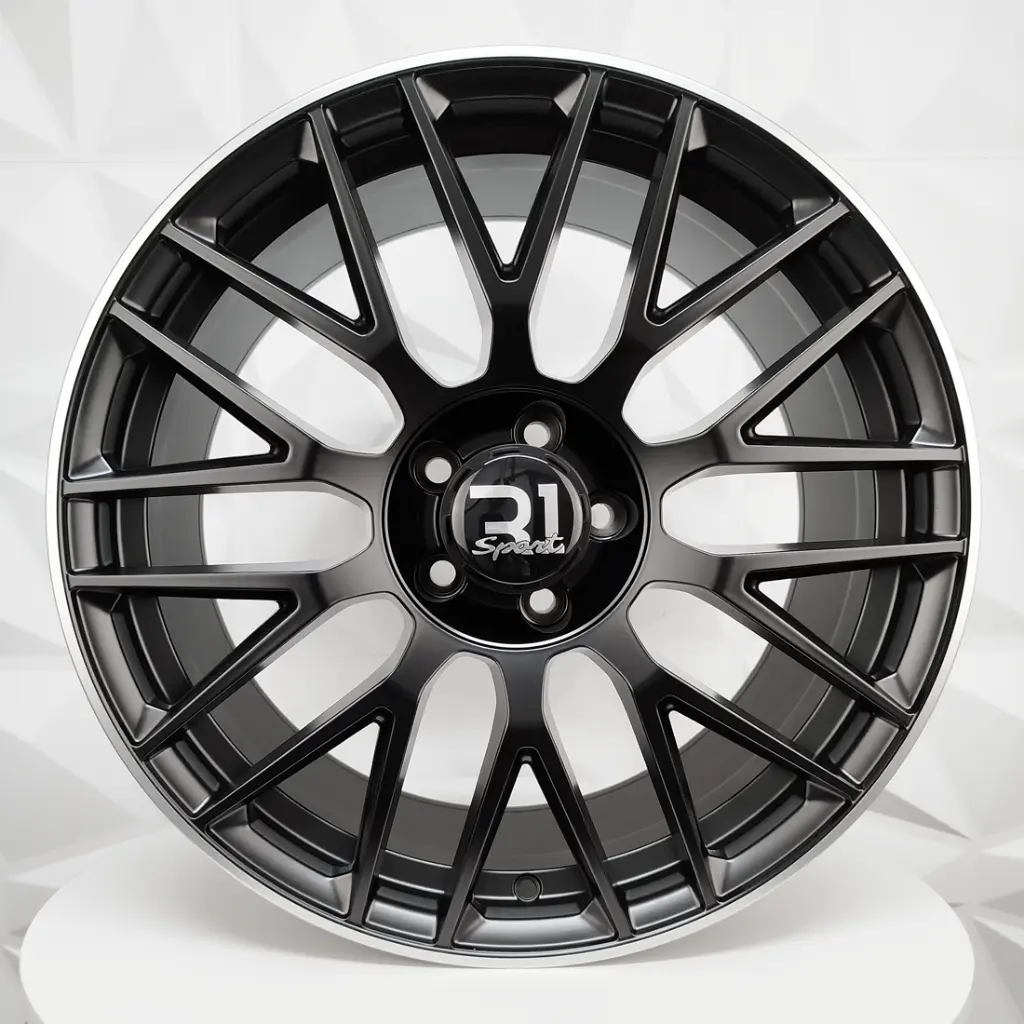 RIN 22X11.5 5-112 R1 SPORT H932F MATTE BLACK MACHINE LIP ET47 CB66.5